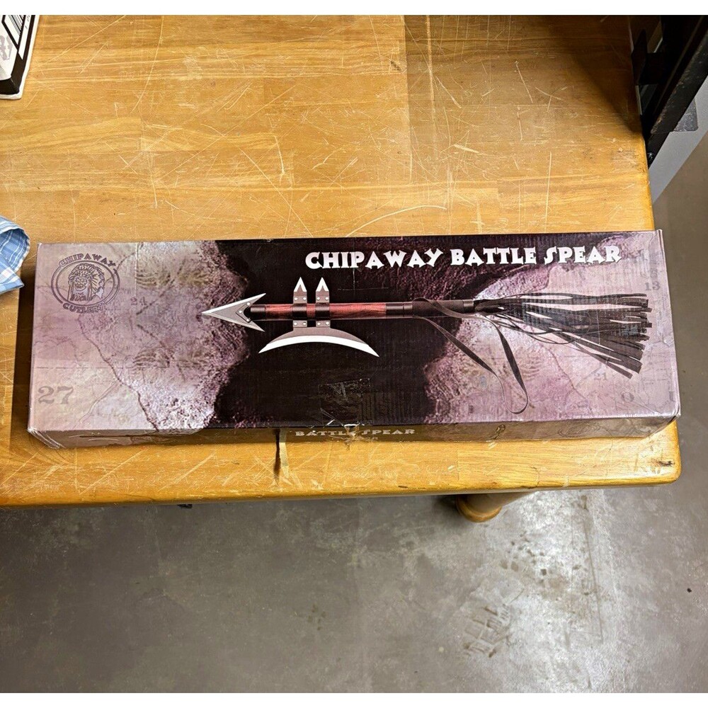 Chipaway Cutlery Battle Spear Point Spear Over 10in Steel Blade, Sheath